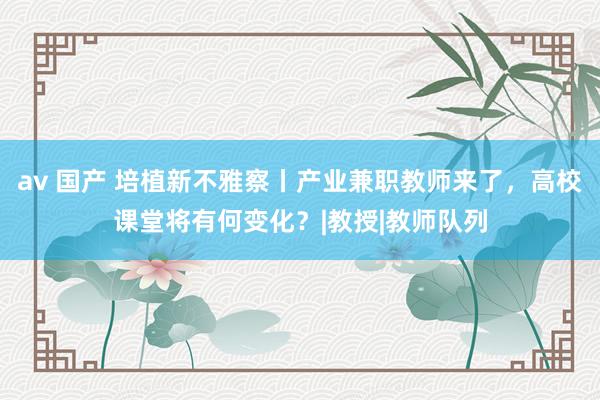 av 国产 培植新不雅察丨产业兼职教师来了，高校课堂将有何变化？|教授|教师队列