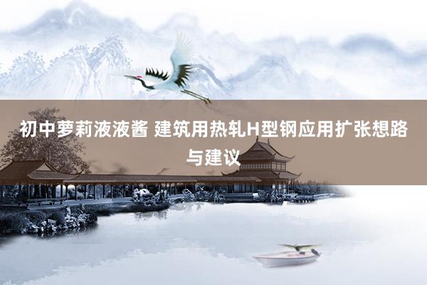 初中萝莉液液酱 建筑用热轧H型钢应用扩张想路与建议