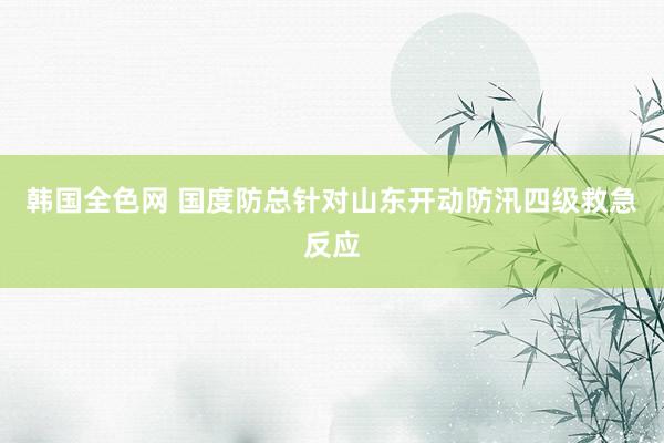 韩国全色网 国度防总针对山东开动防汛四级救急反应