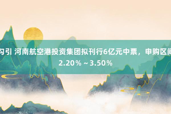 勾引 河南航空港投资集团拟刊行6亿元中票，申购区间2.20％～3.50％